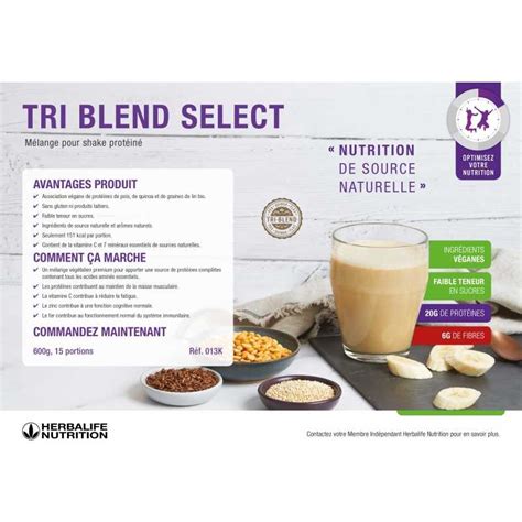 Infografika o sestavinah in koristih Tri Blend Select