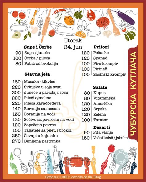 Prikaz raznolikosti jedi na meniju Štajerskega hrama