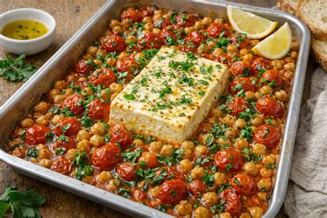 Pečena feta s češnjevimi paradižniki za omako