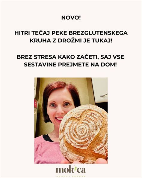 infografika s ključnimi koraki peke brezglutenskega kruha doma