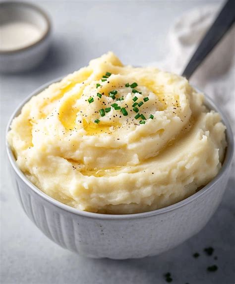 Close-up photo of creamy mashed potatoes