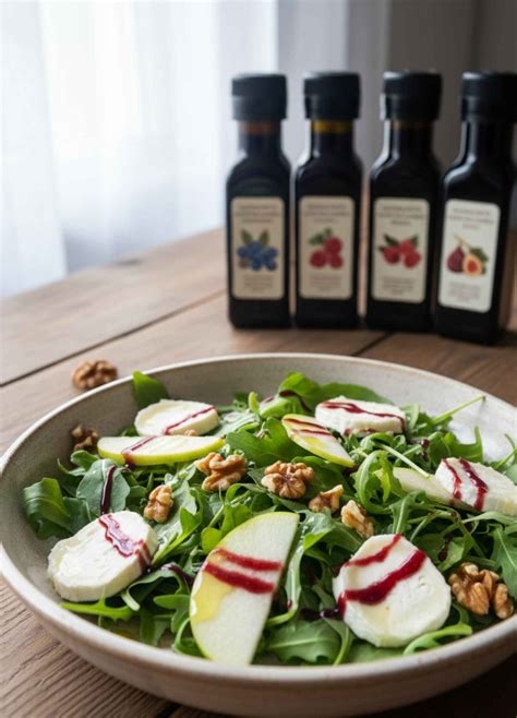 fotografija krompirjeve solate z rukolo, slanino in kozjim sirom, postrežene v skledi