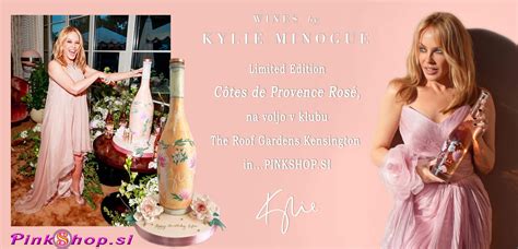 steklenica Kylie Minogue Wines ob torti