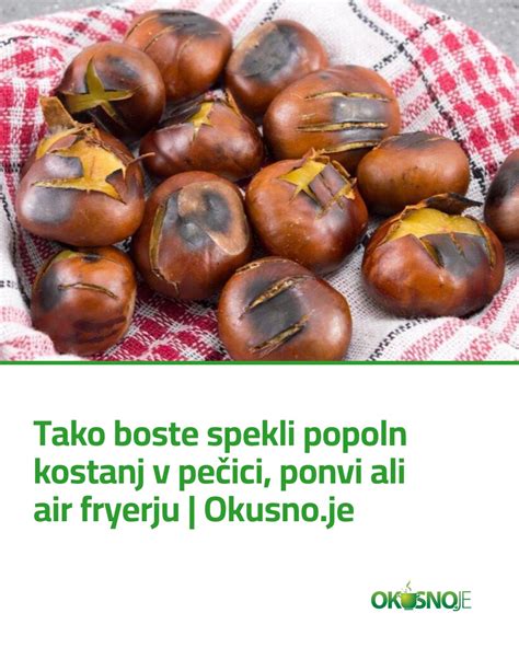 Tematska fotografija pečenega kostanja v ponvi nad ognjem