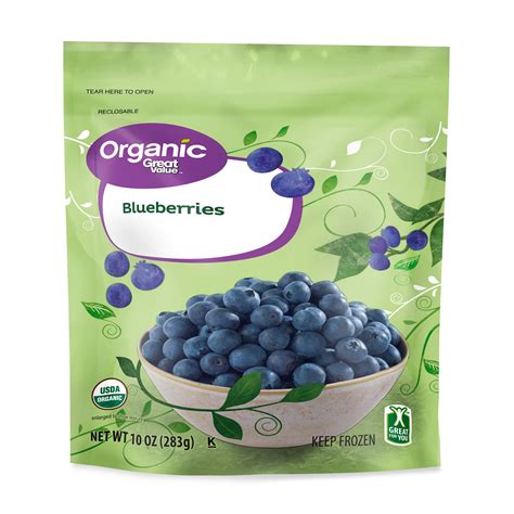 Photo showing a bag of individually frozen blueberries, not clumped together.