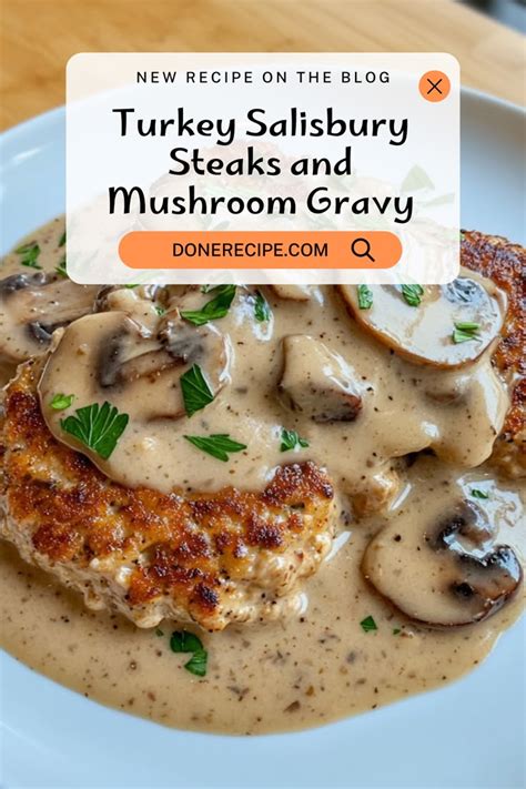 Infographic of ingredients for turkey steaks with porcini mushrooms
