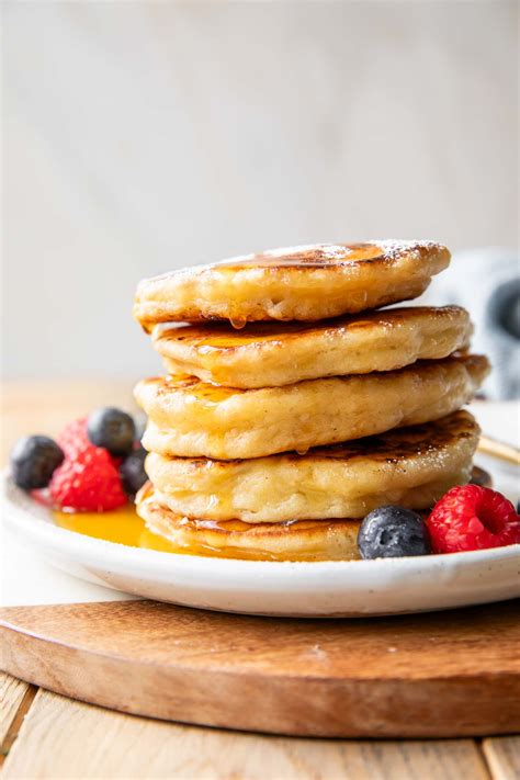 Thematic photo of gratin pancakes with cottage cheese and fruit