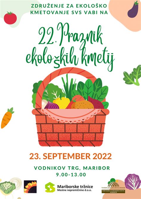 Prikaz raznolike ponudbe lokalnih ekoloških pridelkov in predelanih živil na tržnici.