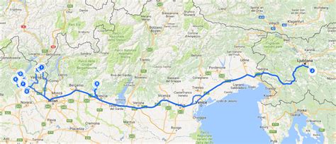 Zemljevid območja Asiaga v severni Italiji