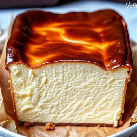 Prikaz San Sebastián cheesecake s karameliziranim vrhom.