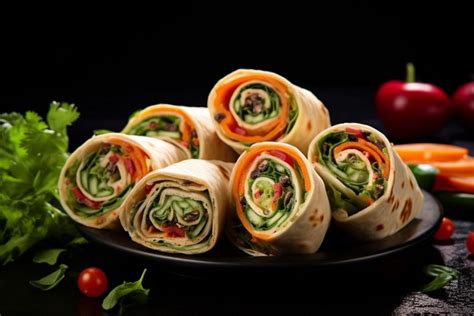 Ilustracija različnih nadevov za tortilje