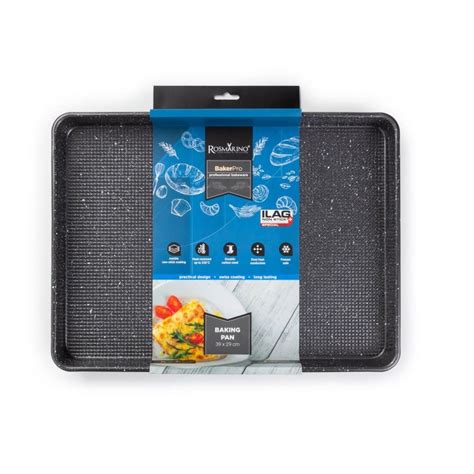 Večji univerzalni pekač Rosmarino BakerPro v marmornatem videzu z rebrastim dnom