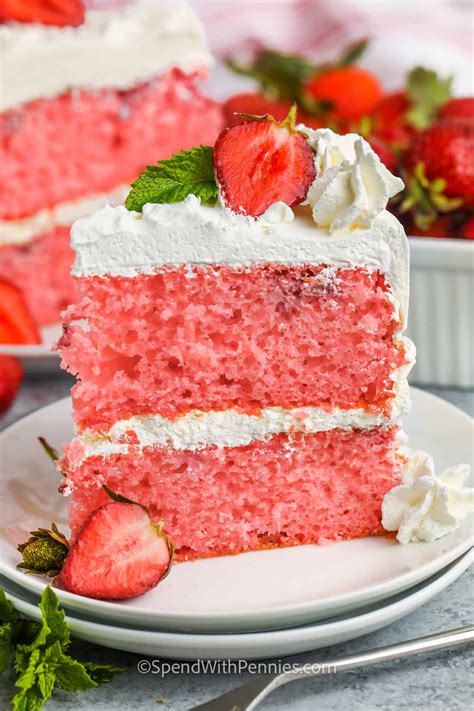 Photo of a strawberry cake with cream