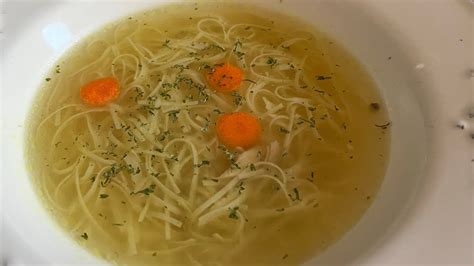 Traditional Slovenian chicken soup with dumplings and homemade noodles
