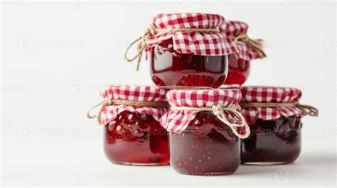 Sealed jars of homemade jam
