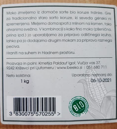 Sestavine za brezgrešno zlevanko (koruzna moka, jabolka, riževo mleko)