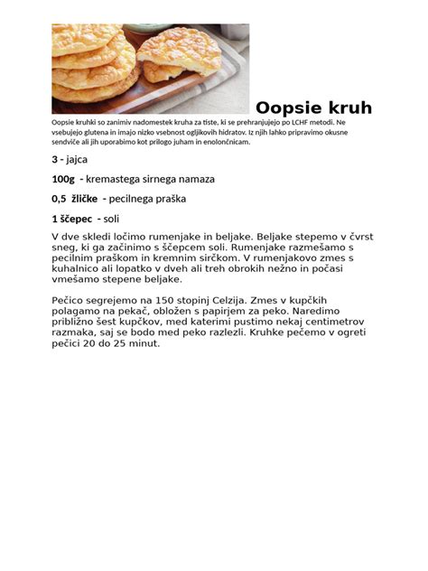 Različne vrste alternativ kruhu: lečine palačinke, cvetačni polpeti, oopsie kruh