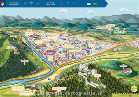 Zemljevid Celja z označenimi ulicami v bližini Picerije Lesjak