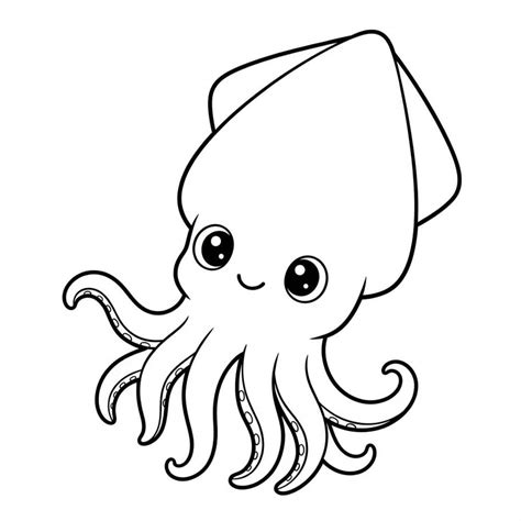 Ilustracija lignja, ki prikazuje njegovo obliko in tentakle