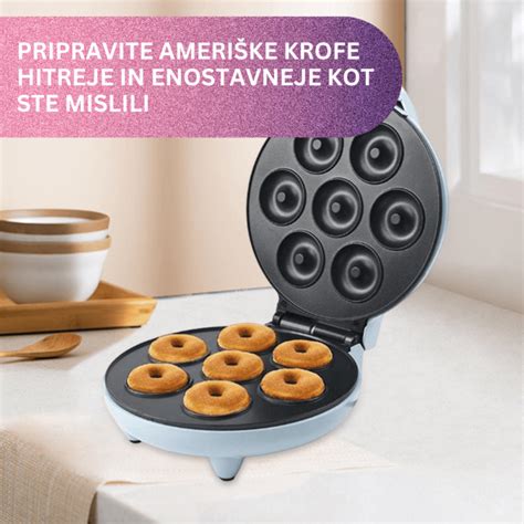 Ilustracija ameriških krofov z luknjo na sredini, okrašenih z različnimi prelivi.