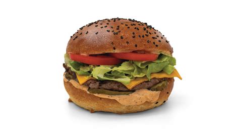 Prikaz burger bombetk s sezamom in drugih sestavin