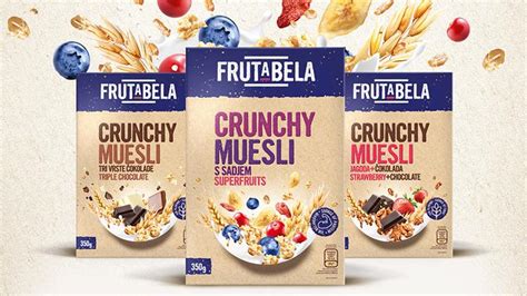Infografika o hranilni vrednosti in sestavi FRUTABELA CRUNCHY MUESLI žitaric.