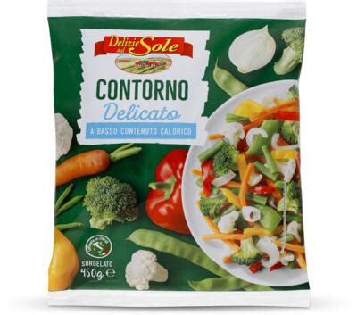 Pakiranje zamrznjene mešane zelenjave Contorno Delicato znamke Eurospin
