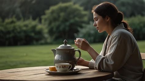 Thematic photo showing a relaxed person enjoying a cup of tea