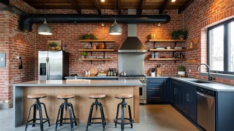 Fotografija notranjosti Soul Kitchen z industrijskim šikom in pridušeno svetlobo