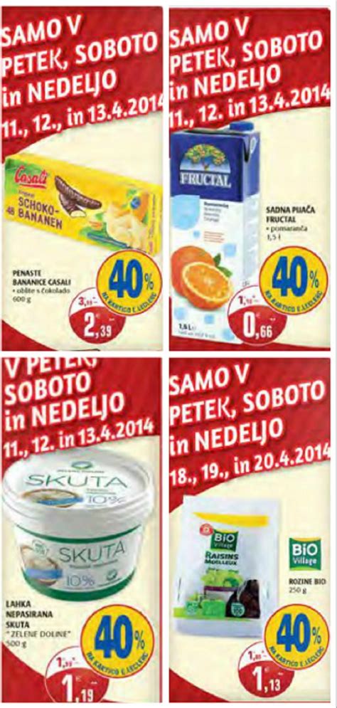 Prikaz raznolike ponudbe svežih izdelkov v E.Leclerc, vključno s sirom, mlekom in pripravljenimi jedmi.