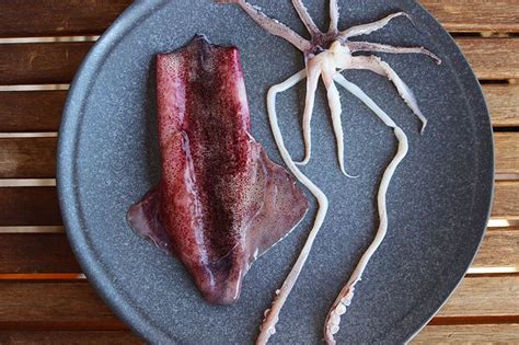 Thematic photo of fresh Adriatic squid for peka