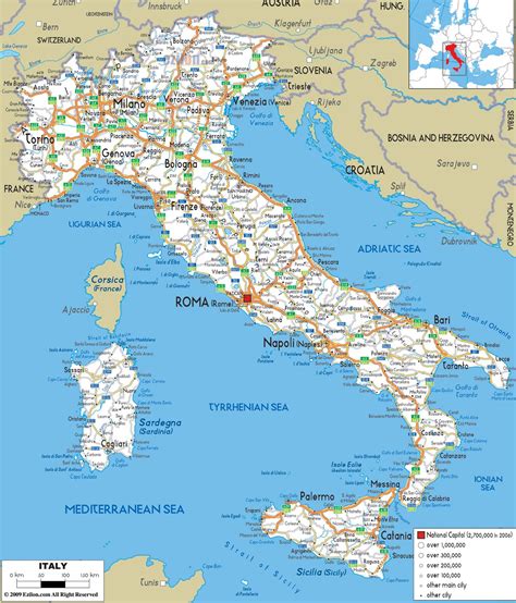 Zemljevid Italije z označeno regijo Piemont