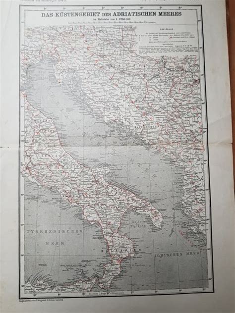 Zemljevid Otrantskih vrat, ki prikazuje stik Jonskega in Jadranskega morja med Italijo in Albanijo