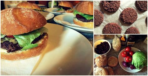 Ilustracija različnih veganskih burgerjev s poudarkom na sveži zelenjavi in barvitih polpetih