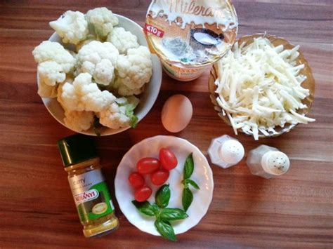 prikaz sestavin za gratinirano cvetačo
