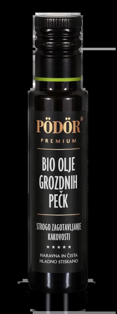 Shematski prikaz pridelave olja in moke iz grozdnih pečk: od ločevanja pešk do hladnega stiskanja