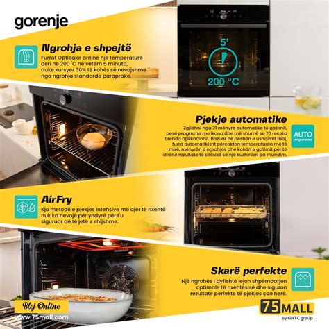 Infografika: Hitrost segrevanja Gorenje OptiBake (200 °C v 5 minutah).