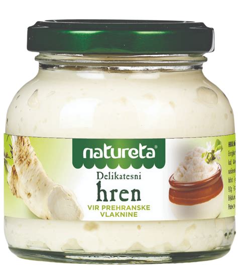 Sveži in delikatesni hren ter suhe žemlje