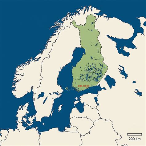 Zemljevid Finske s poudarkom na regionalnih kulinaričnih specialitetah
