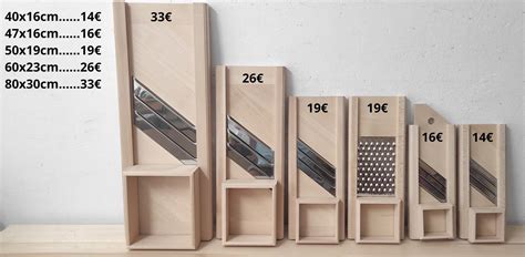 Različne velikosti lesenih ribežnov za zelje