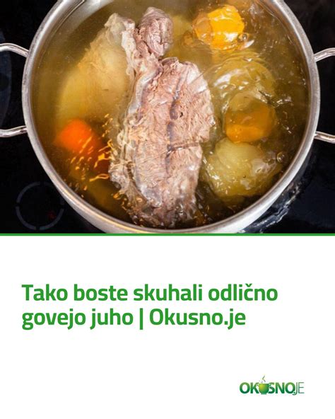 priprava goveje juhe s sestavinami