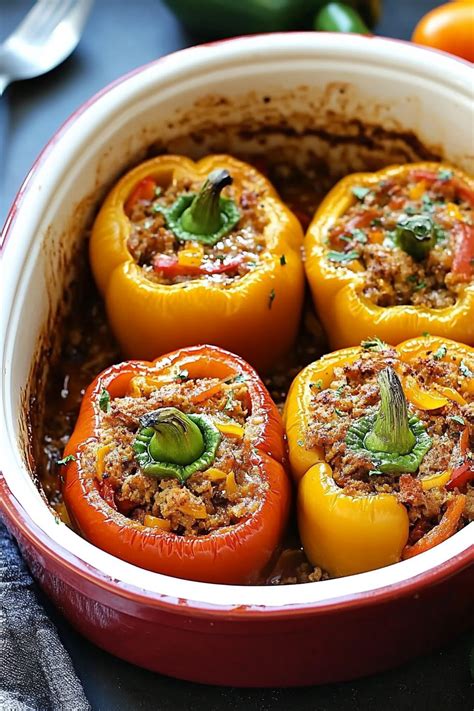 Thematic photo of stuffed peppers in a pot
