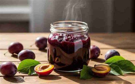 Fotografija kuhanja slivove marmelade v loncu