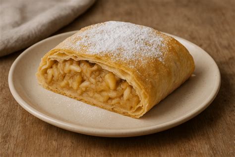 sestavljen jabolčni zavitek pred peko na pekaču