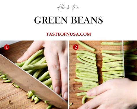 Photo showing how to trim green beans