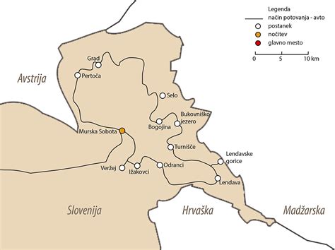 Zemljevid turističnih znamenitosti Murske Sobote in okolice