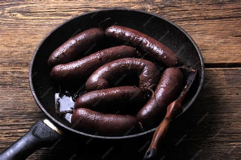 Thematic photo of traditional Slovenian blood sausages (krvavice) ready for cooking