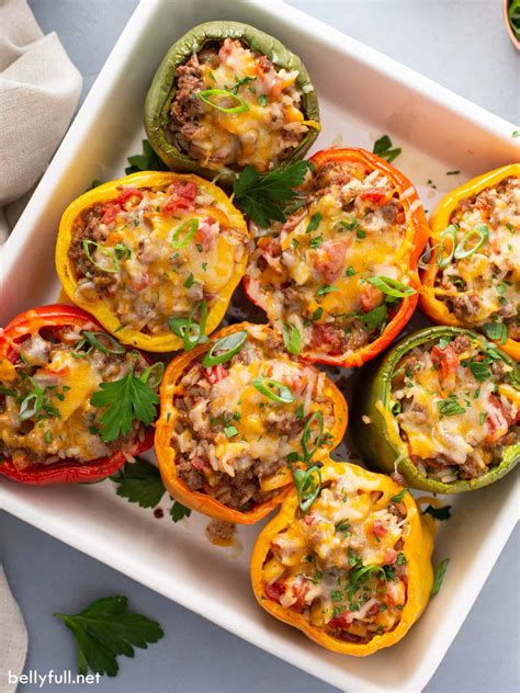 Thematic photo of vegetarian stuffed peppers with potatoes, baked in the oven