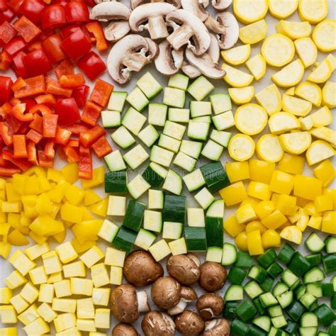 Photo of chopped vegetables and mushrooms