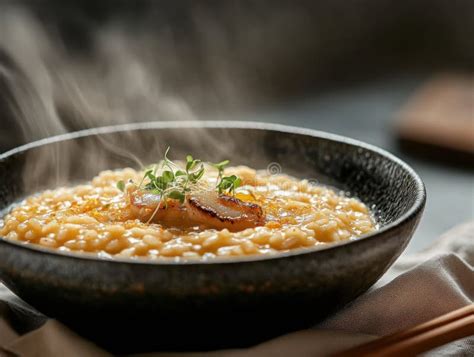 Elegantly plated modern buckwheat risotto (kašota) with a swirl of potato cream, garnished with roasted walnuts and a drizzle of nut oil.